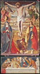Crucifixion and Entombment, central panel of the Retable of the Passion